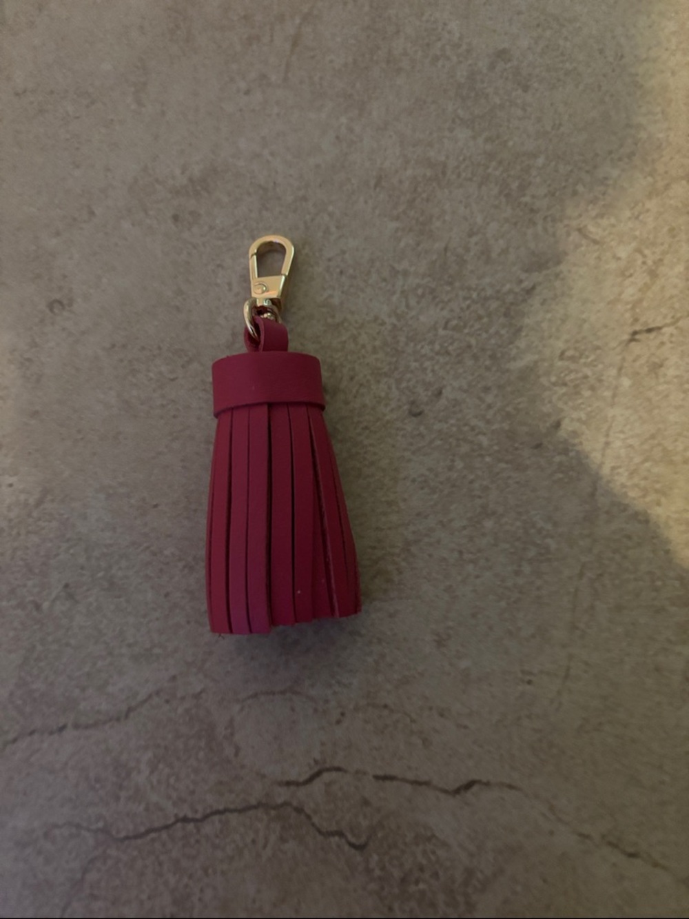 Pink Leather Tassel Keychain Bag Charm - Picture 2 of 4